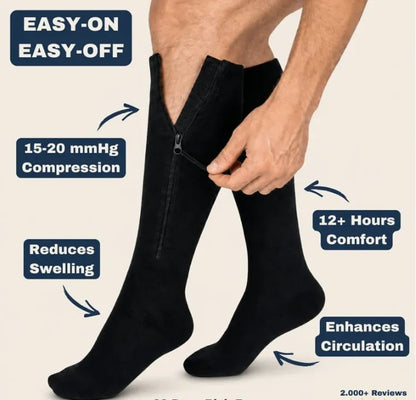 ❌No More Struggle 🏃‍♂️ Sports Zipper Socks – Comfort, Support & Easy On/Off