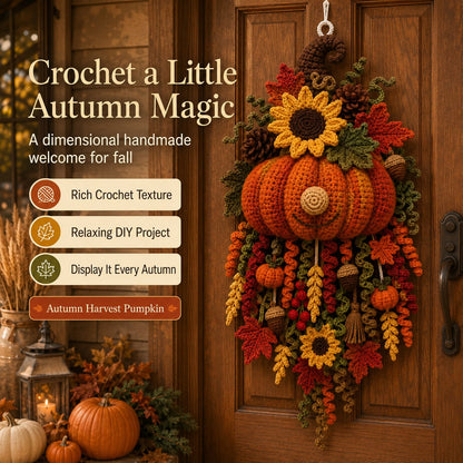 ⏳ Last Day 49% OFF – 🧶 DIY Seasonal 3D Crochet Door Hanger Kit Collection | Coordinated Yarn, Filling, Accessories & Step-by-Step Instructions Included 💕