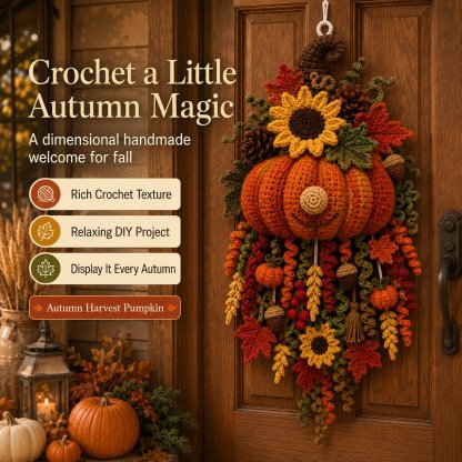 ⏳ Last Day 49% OFF – 🧶 DIY Seasonal 3D Crochet Door Hanger Kit Collection | Coordinated Yarn, Filling, Accessories & Step-by-Step Instructions Included 💕