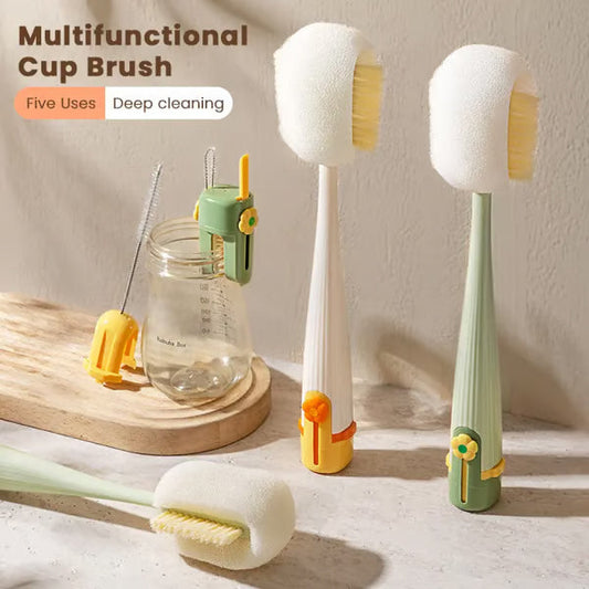 5-in-1 Bottle Cleaning Brush (Multifunctional) – For Cup Lid Cleaning Home Kitchen Tasks