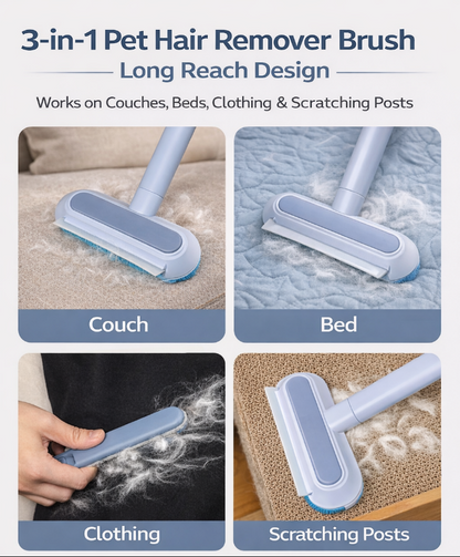 🐾LAST DAY 50% off✨3-in-1 Pet Hair Remover Brush - Long Handle