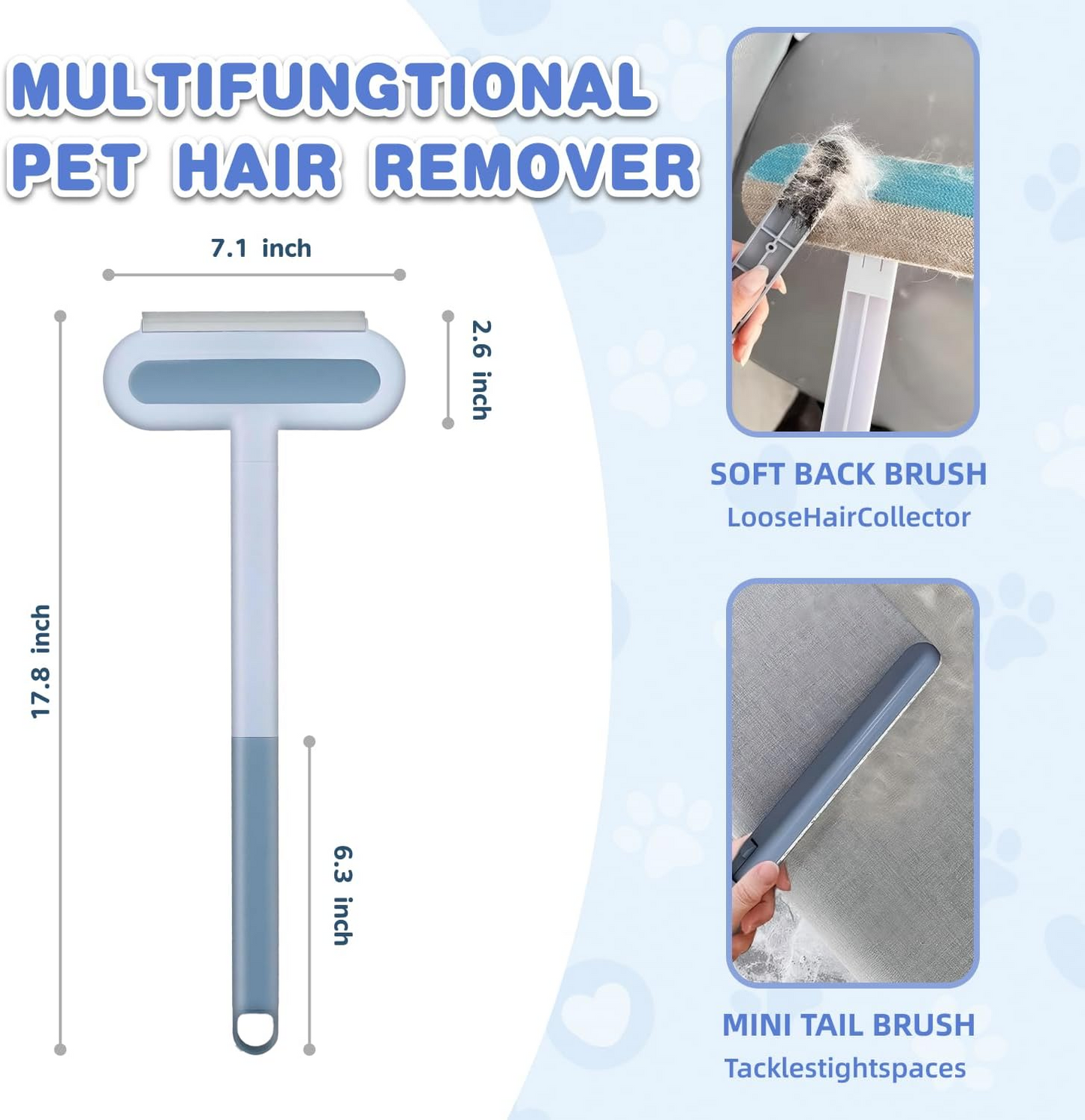 🐾LAST DAY 50% off✨3-in-1 Pet Hair Remover Brush - Long Handle