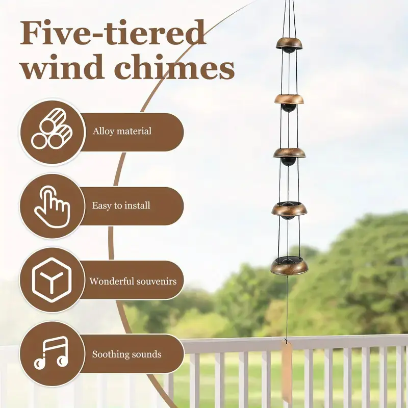 🎐 Zen Copper Pagoda Wind Chimes🌿 – Bring Peace & Harmony to Your Home & Garden