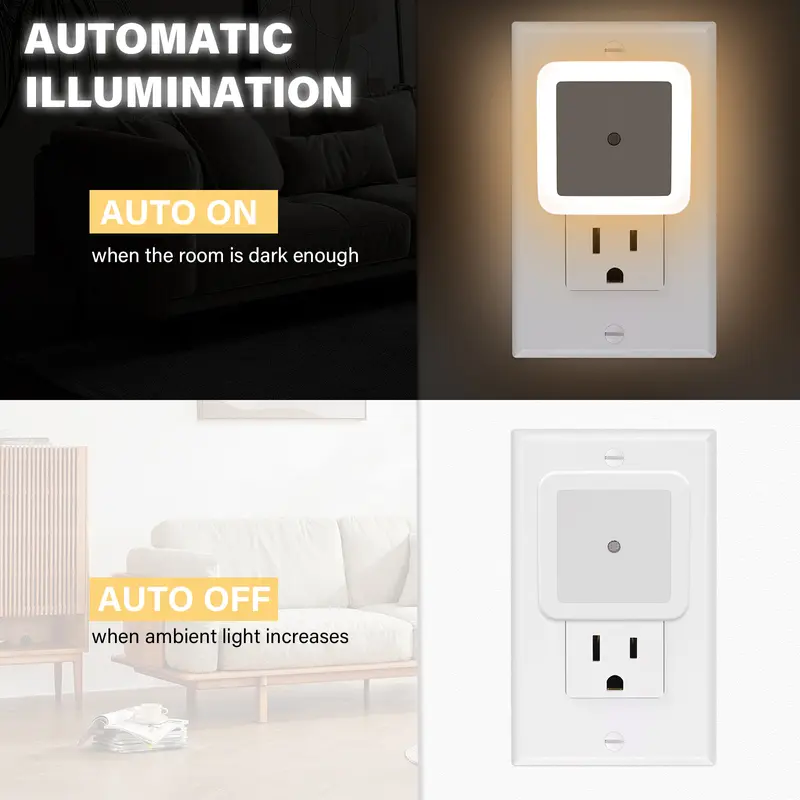 💡Last Day 70% OFF🔥Night Lights Plug into Wall 6-Pack