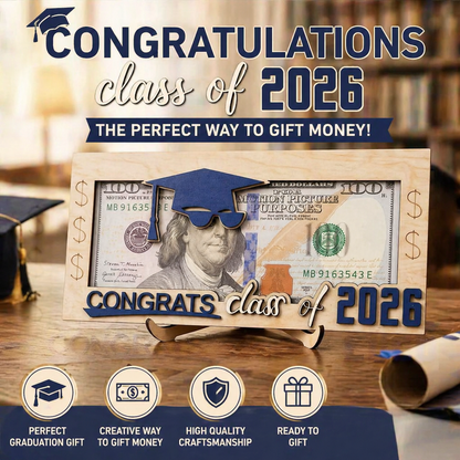 2026 Graduation Money Holder | Wooden Cash Gift Box – Unique Graduation Keepsake for High School or College Grad