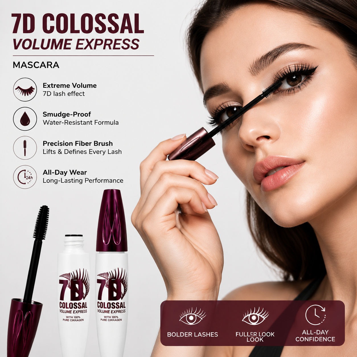 🔥Limited-time offer: Buy one get one free✨7D Colossal Mascara – 7X Volume, 24H Waterproof & Smudge-Proof