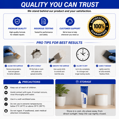 🛠️Last Day 70% OFF ✨White Drywall Repair – No Sanding🕒Quick & Smooth