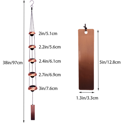 🔔 Quintet Brass Wind Chimes (35-inch)