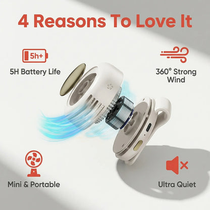 💛 50% OFF! Mini Bladeless Fan. Portable, rechargeable, and silent. Ideal for outdoor travel,Perfect Gift