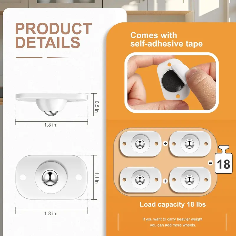 🔥Last Day 50% OFF🎁360° Rotating Mini Universal Appliance Rollers for Kitchen
