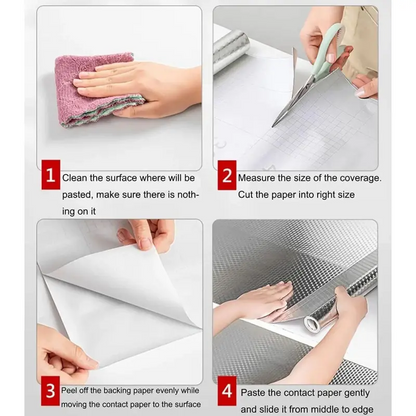 🔥 Hot Sale Promotion 49% OFF🎁Kitchen Wallpaper Oil Proof Sticker Aluminum Foil Backsplash Self