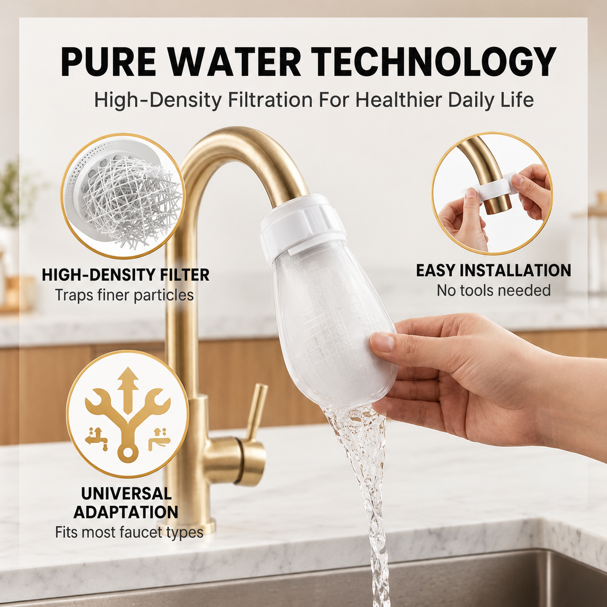 Anti-Splash Kitchen Faucet Filter for Sediment & Rust Removal🛒