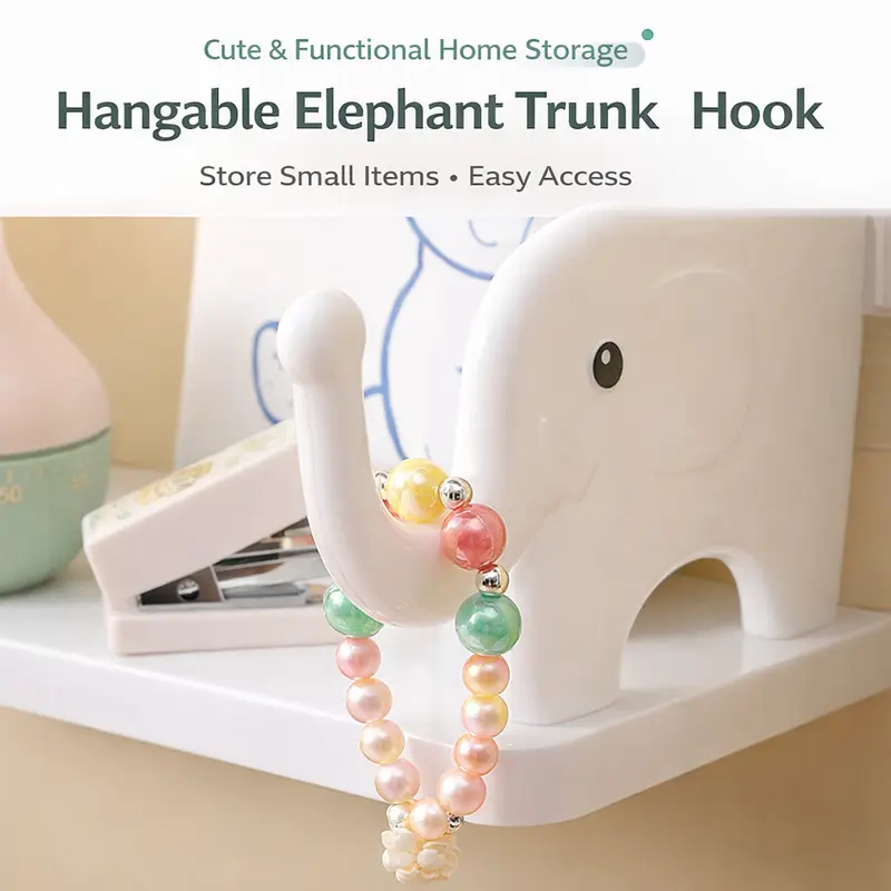 ✨Day Sale 50% OFF✨Cute Elephant Wall Shelf – Waterproof Adhesive Wall Organizer