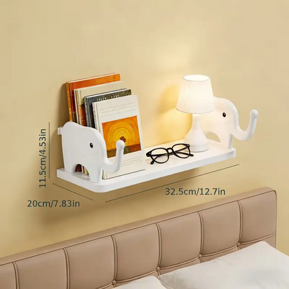 ✨Day Sale 50% OFF✨Cute Elephant Wall Shelf – Waterproof Adhesive Wall Organizer