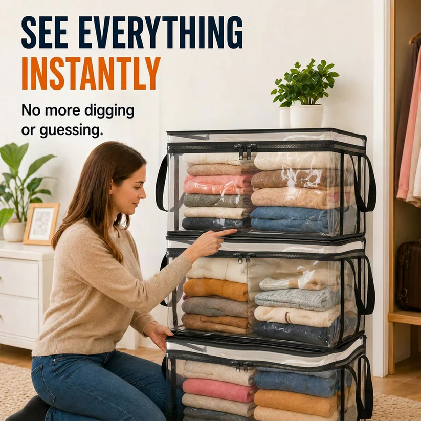 🎁 250th Anniversary Special Day Sale 49% OFF📦Large Heavy-Duty Thick Plastic Clear Storage