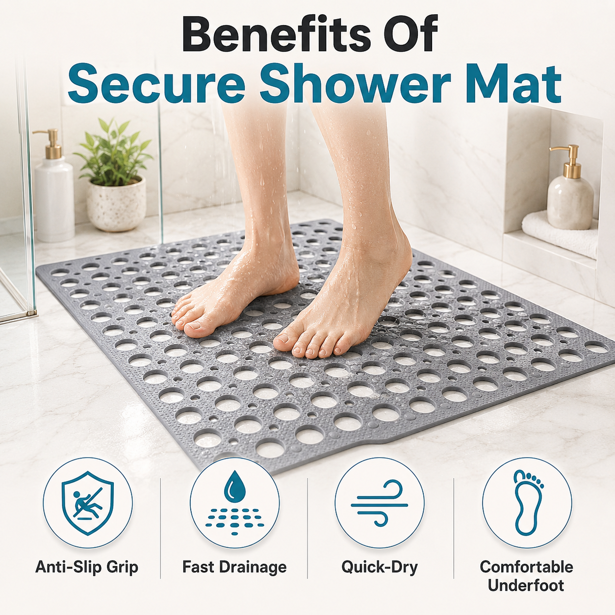 This Summer 💧 SafeStep Bathroom Safety Mat - Make Every Shower Feel Safer 🚿