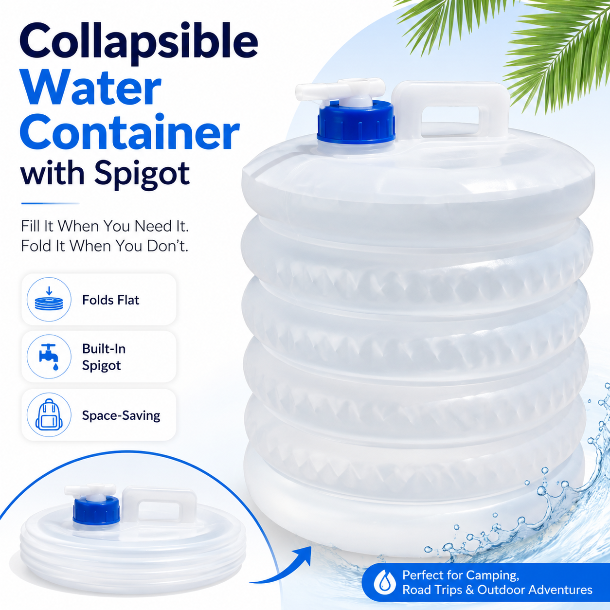 ☀️ Summer Limited-Time 50% OFF💧 – Collapsible Water Container with Spigot