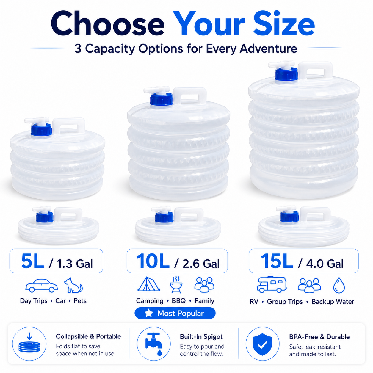 ☀️ Summer Limited-Time 50% OFF💧 – Collapsible Water Container with Spigot