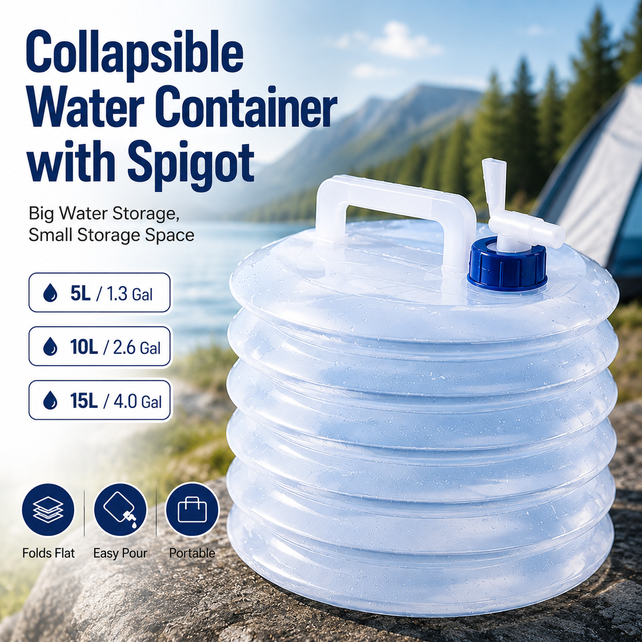💧Summer Limited-Time 50% OFF☀️ – Collapsible Water Container with Spigot