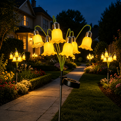 📢49% OFF !! ⏰Solar Flower Lights Outdoor Garden Decorations
