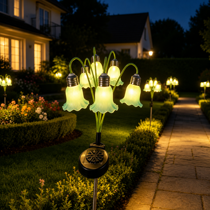 📢49% OFF !! ⏰Solar Flower Lights Outdoor Garden Decorations