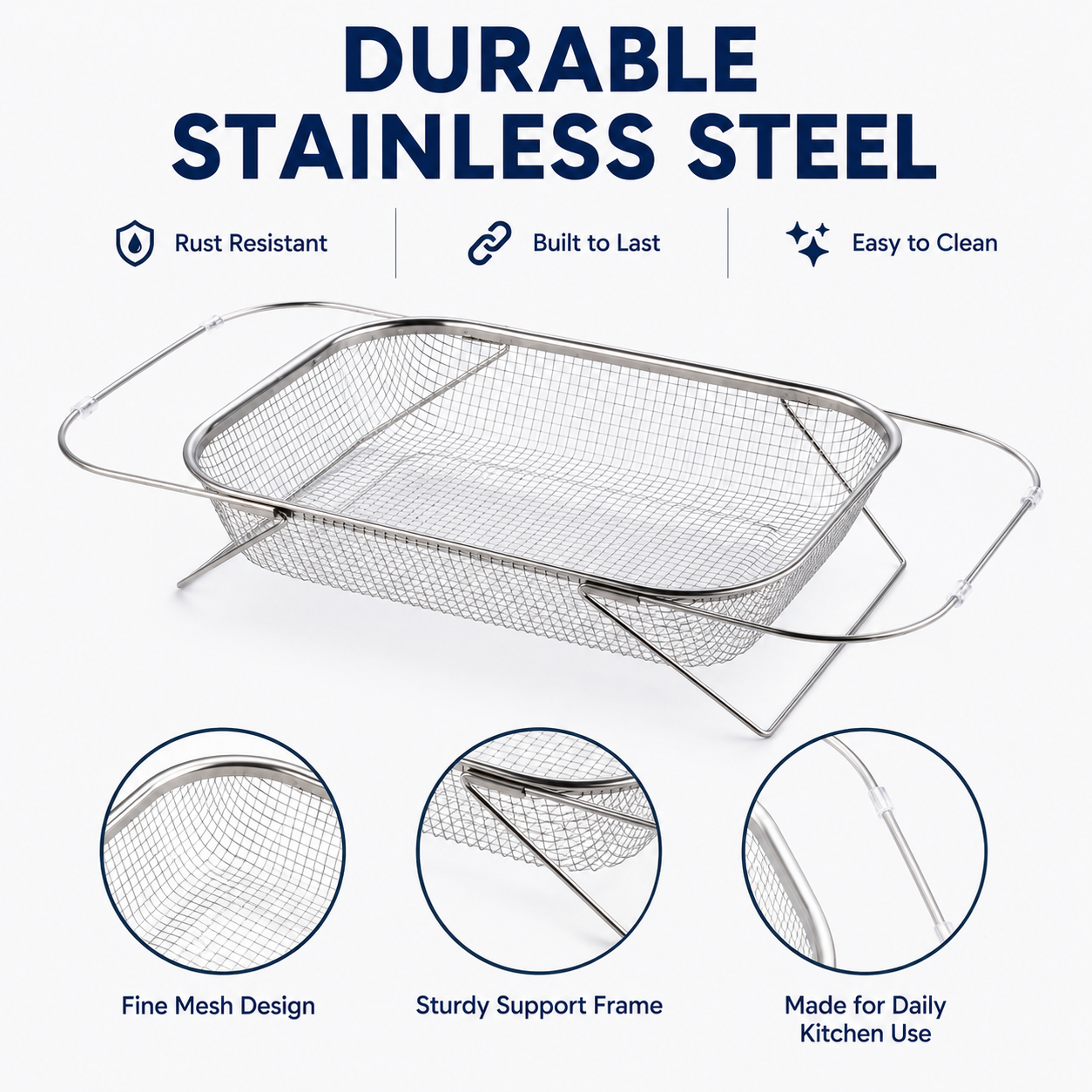 🍽️Summer Limited-Time 50% OFF 🧺 Stainless Steel Adjustable Over-the-Sink Drainer Basket
