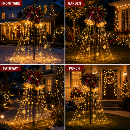 Christmas Bell Starfall Cascade – Solar Flowing LED Christmas Yard Light