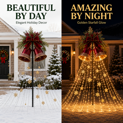 Christmas Bell Starfall Cascade – Solar Flowing LED Christmas Yard Light