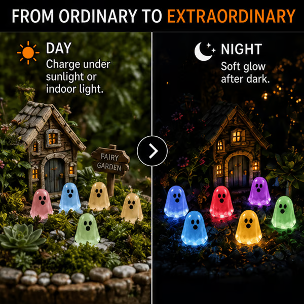 ⏳ Last day 50% OFF –👻Glow In Dark Cute Ghost Resin Bead Set