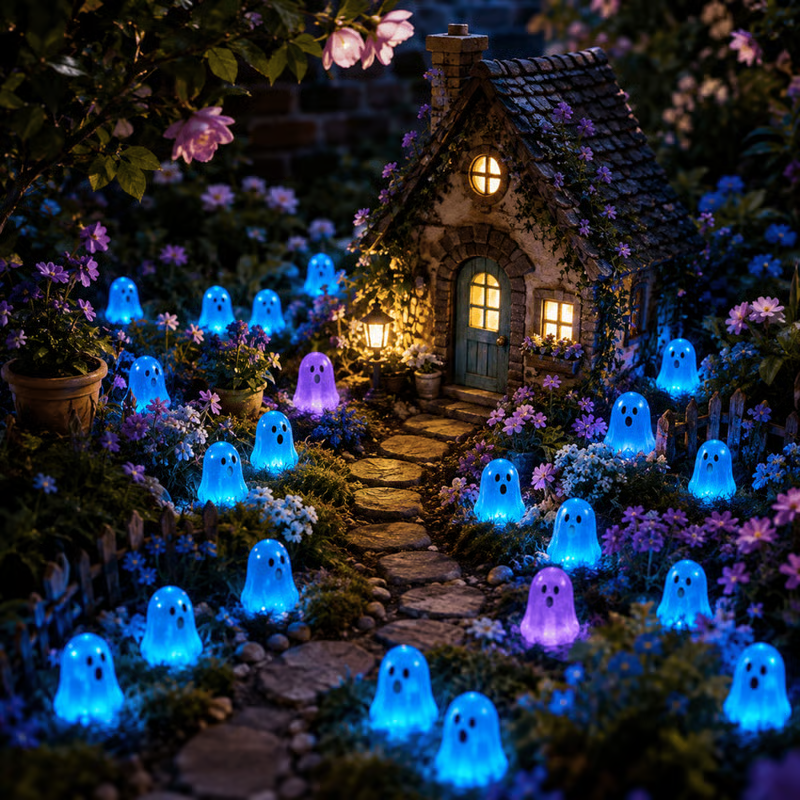 ⏳ Last day 50% OFF –👻Glow In Dark Cute Ghost Resin Bead Set