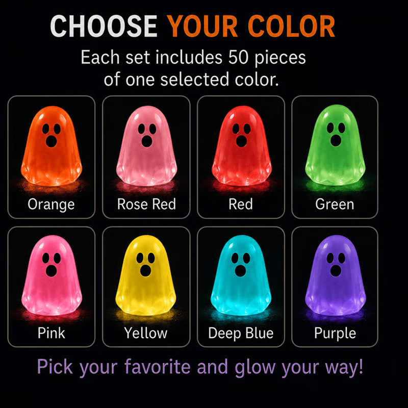 ⏳ Last day 50% OFF –👻Glow In Dark Cute Ghost Resin Bead Set