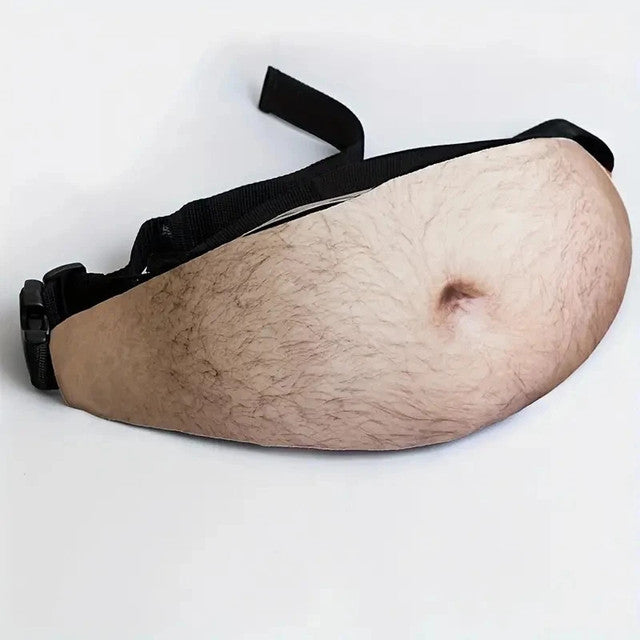 😂 Funny Belly Fanny Pack – Realistic Fake Belly Waist Bag