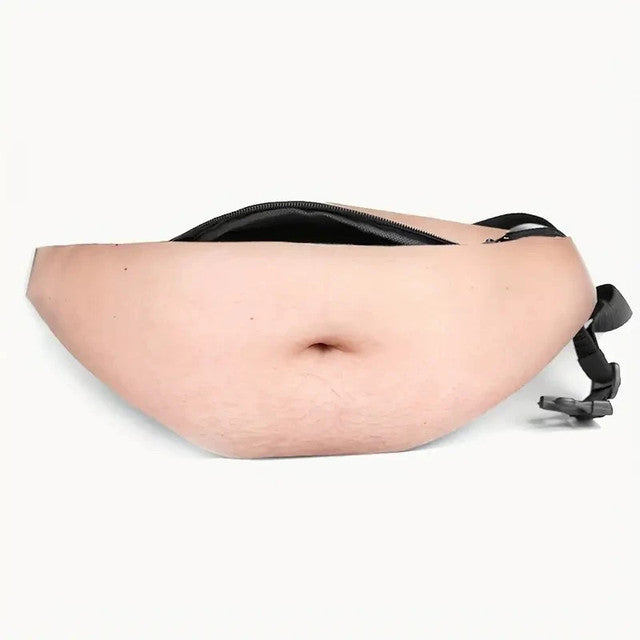 😂 Funny Belly Fanny Pack – Realistic Fake Belly Waist Bag
