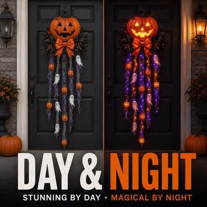 🎃 49% OFF Halloween Limited-Time Deal 👻 Lighted Pumpkin & Ghost Door Cascade