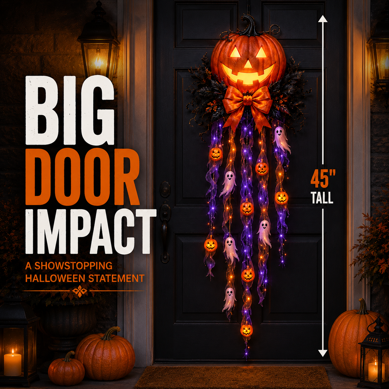 Large Halloween door decoration size