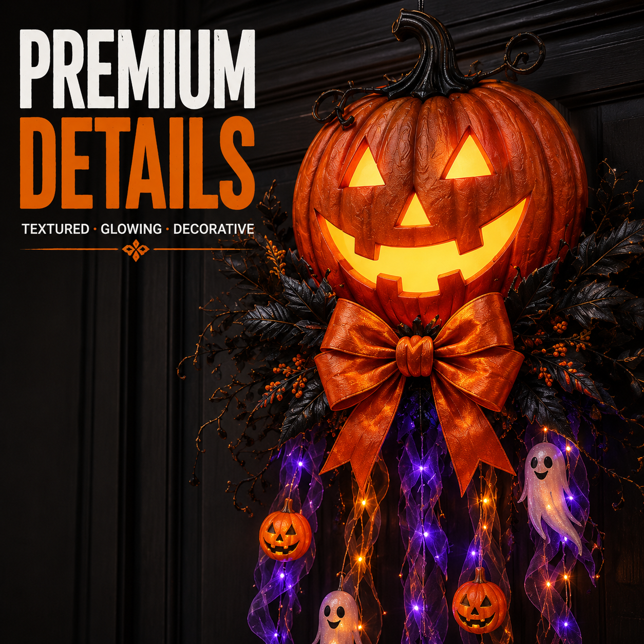 🎃 49% OFF Halloween Limited-Time Deal 👻 Lighted Pumpkin & Ghost Door Cascade