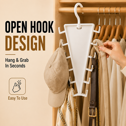 ✨ 12-Hook V-Shaped Closet Organizer – Save Space & Keep Accessories Tidy