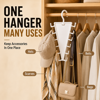 ✨ 12-Hook V-Shaped Closet Organizer – Save Space & Keep Accessories Tidy
