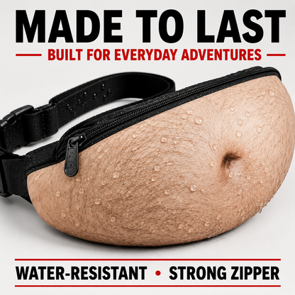 🍺Ultra-Realistic Dad Bod Fanny Pack – Funny Beer Belly Waist Bag