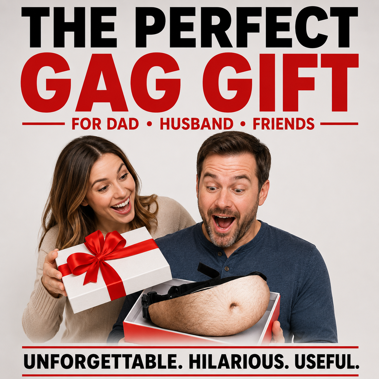 🍺Ultra-Realistic Dad Bod Fanny Pack – Funny Beer Belly Waist Bag