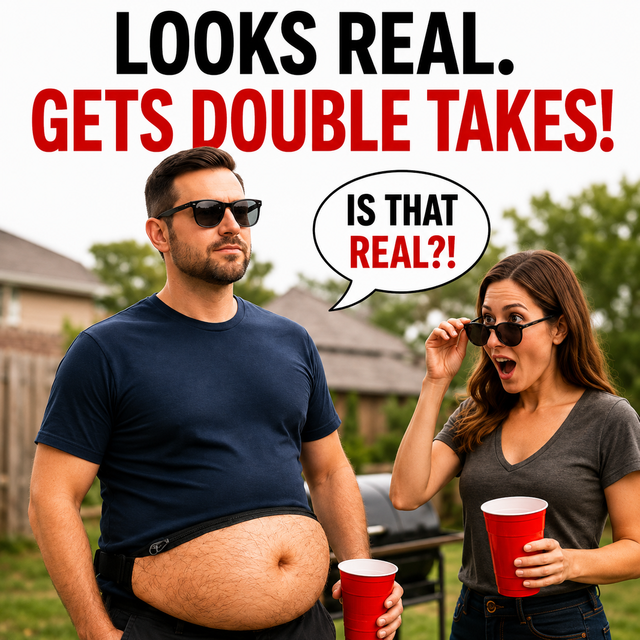 🍺Ultra-Realistic Dad Bod Fanny Pack – Funny Beer Belly Waist Bag