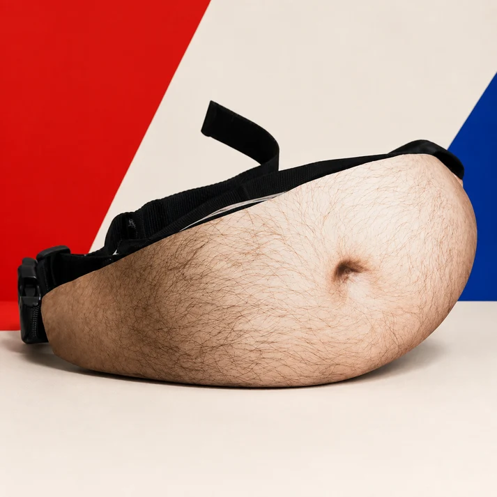 🍺Ultra-Realistic Dad Bod Fanny Pack – Funny Beer Belly Waist Bag