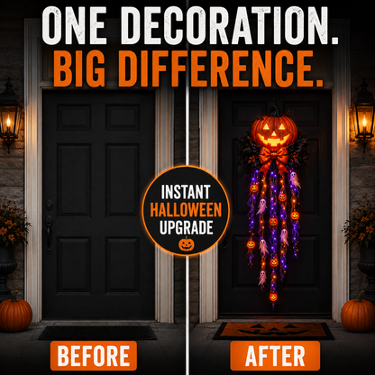 👻 49% OFF Halloween Limited-Time Deal 👻 Lighted Pumpkin & Ghost Door Cascade