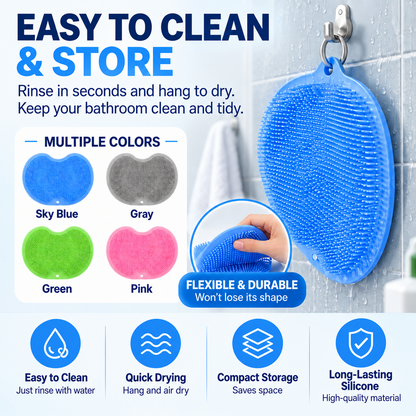 🦶 Hands-Free Shower Foot Scrubber Mat – Deep Clean & Massage Your Feet While You Shower