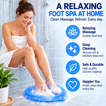 🦶 Hands-Free Shower Foot Scrubber Mat – Deep Clean & Massage Your Feet While You Shower