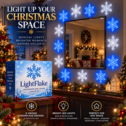 💙 WINTER WONDERLAND FAVORITE | Blue & White LED Snowflake Lights – Christmas Wall Decor for Living Rooms & Bedrooms
