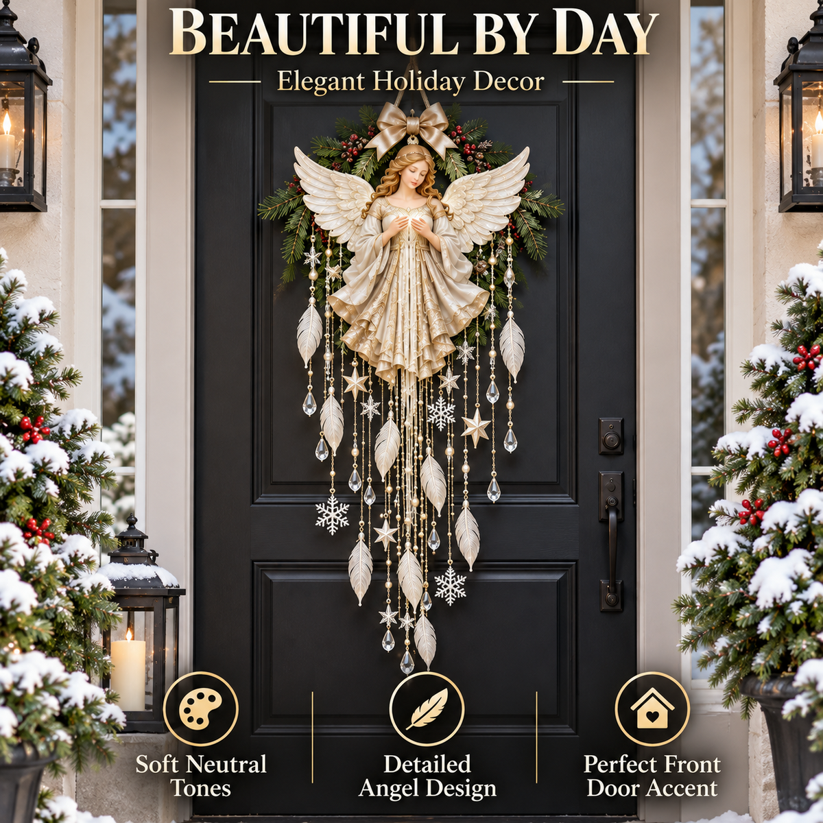 👼 Heavenly Holiday Glow Angel Light Cascade ✨ – Elegant Christmas Door & Wall Decor ✈️