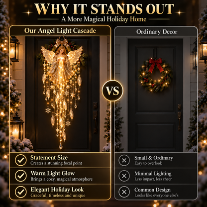 👼 Heavenly Holiday Glow Angel Light Cascade ✨ – Elegant Christmas Door & Wall Decor ✈️