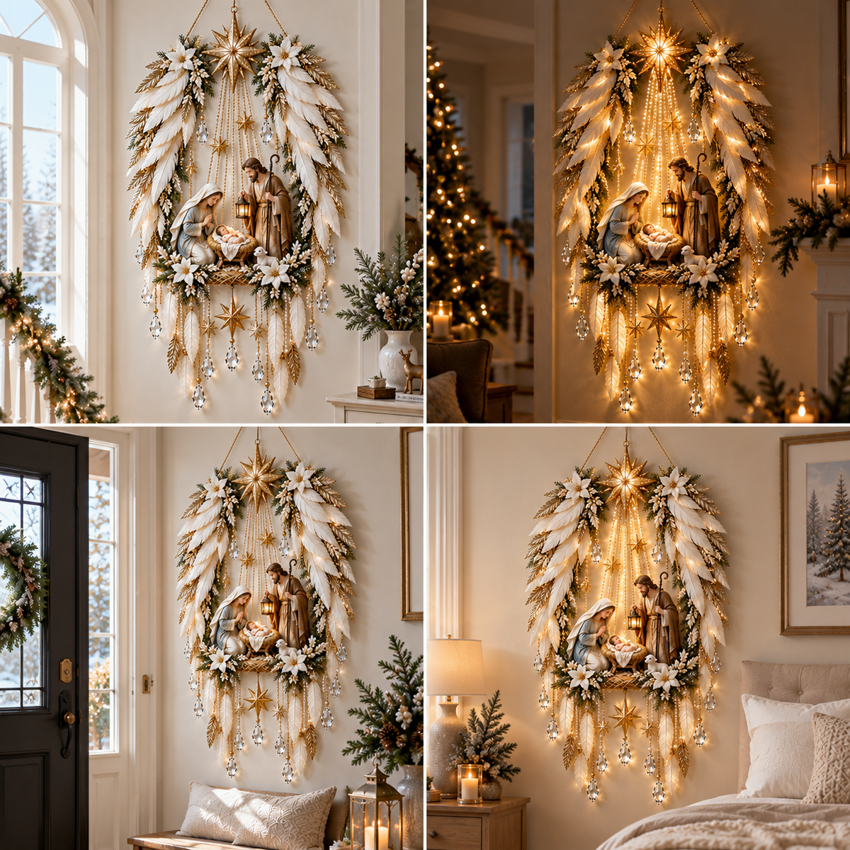 ✨ Heavenly Angel Wings Nativity Light✨ – Lighted Christmas Wall Decor  ✈️