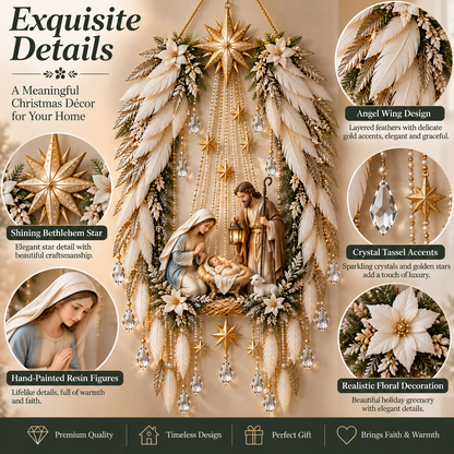 ✨ Heavenly Angel Wings Nativity Light✨ – Lighted Christmas Wall Decor  ✈️